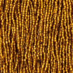 Czech Seed Beads, 10/0, 2-Cut - Silverlined Topaz (strung)