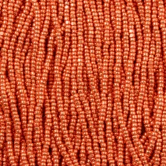 Czech Seed Beads, 11/0, Charlotte - Metallic Copper Dyed Crystal (strung)