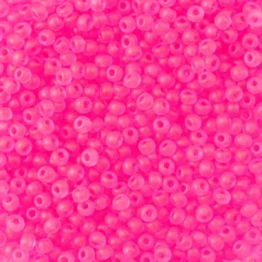 Czech Seed Beads, 6/0 - Transparent Matt Neon Pink