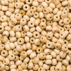 Wooden Crow Beads 9/6mm natural polished