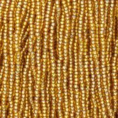 Czech Seed Beads, 11/0 - Silverlined Rainbow Dark Gold (topaz) (strung)