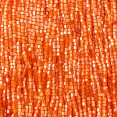 Czech Seed Beads, 10/0, 2-Cut - Transparent Lustre Light Orange (strung)