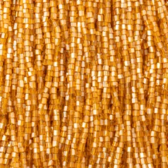 Czech Seed Beads, 10/0, 2-Cut - Transparent Lustre Medium Topaz Luster (strung)