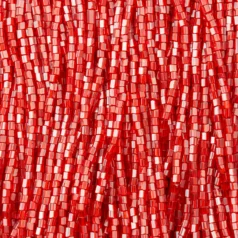 Czech Seed Beads, 10/0, 2-Cut - Transparent Lustre Dark Orange (strung)