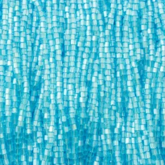 Czech Seed Beads, 10/0, 2-Cut - Transparent Lustre Light Aqua Luster (strung)