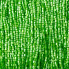 Czech Seed Beads, 10/0, 2-Cut - Transparent Lustre Chartreuse (strung)