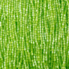 Czech Seed Beads, 10/0, 2-Cut - Transparent Lustre Lime Green Luster (strung)