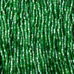 Czech Seed Beads, 10/0, 2-Cut - Transparent Lustre Light Emerald (strung)
