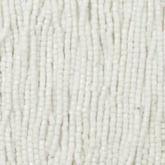 Czech Seed Beads, 12/0, 3-Cut - Opaque White (strung)