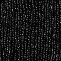 Czech Seed Beads, 12/0, 3-Cut - Opaque Black (strung)