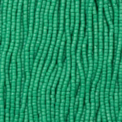 Czech Seed Beads, 12/0, 3-Cut - Opaque Green (strung)