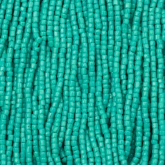 Czech Seed Beads, 12/0, 3-Cut - Opaque Green Turquoise (strung)