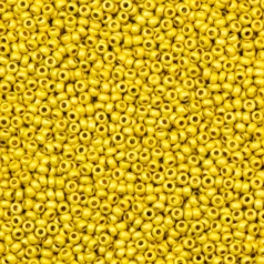 Czech Seed Beads, 10/0 – Metallic Matt Yellow Terra Dyed (loose)