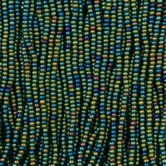 Czech Seed Beads, 11/0 - Iris Green (strung)