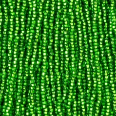 Czech Seed Beads, 11/0 - Silverlined Light Emerald (strung)