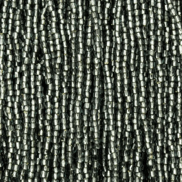 Czech Seed Beads, 12/0, 3-Cut - Silverlined Grey (strung)