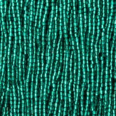 Czech Seed Beads, 12/0, 3-Cut - Silverlined Teal(strung)