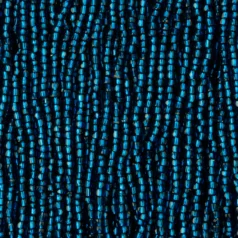 Czech Seed Beads, 12/0, 3-Cut - Silverlined Montana Blue (strung)