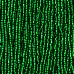 Czech Seed Beads, 12/0, 3-Cut - Silverlined Emerald (strung)