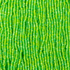 Czech Seed Beads, 11/0 - Transparent Matt Light Green AB (strung)