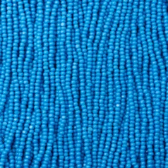 Czech Seed Beads, 11/0, Charlotte - Opaque Dark Turquoise (strung)