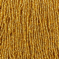 Czech Seed Beads, 11/0 - Silverlined Gold (strung)