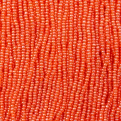 Czech Seed Beads, 11/0 - Transparent Lustre Dark Orange (strung)