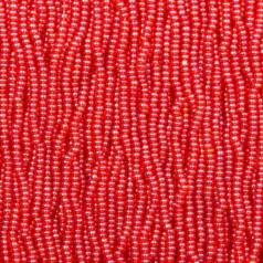 Czech Seed Beads, 11/0 - Transparent Lustre Light Red (strung)