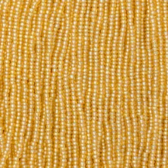 Czech Seed Beads, 11/0 - Transparent Rainbow Light Topaz (strung)
