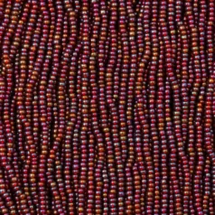 Czech Seed Beads, 11/0 - Transparent Rainbow Dark Red (strung)