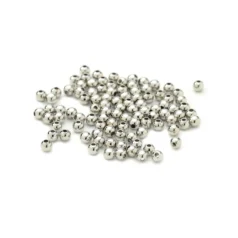 Bead, 2.5mm Round Metal bead - Nickel Plated