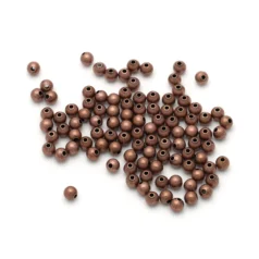 Bead, 3mm Round Metal bead - Antique Copper