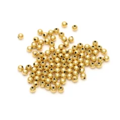 3mm Metal Beads - 14 K Gold Plating