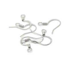 Alternative view of 14mm Earwire Flat hook with 2mm Coil - Stainless Steel