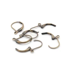 Alternative view of Leverback earwire round, 12.5mm Antique Bronze Plated brass, Nickel Free