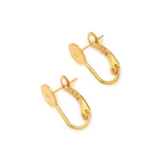 24k Gold Plated Stud Omega Back post Earring 8mm