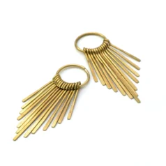 Alternative view of Textured Brass Frindge Charms 64x20x1.5mm