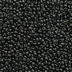 Czech Seed Beads, 10/0 - Opaque Black (loose)