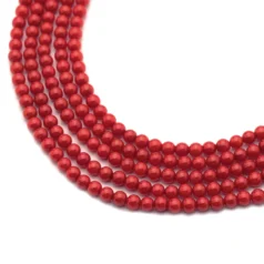 Red Coral 3mm Round