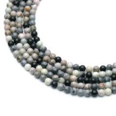 Black Veined Jasper 3mm Round