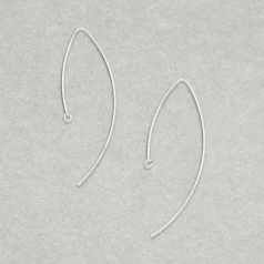 Earring hook, Sterling Silver V shape  Ear wire - 1 inch