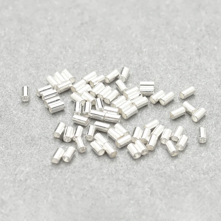 Crimp Tube .999 Silver Plating Nickel Free OD: 1.2mm, ID: 0.8mm Length 2mm