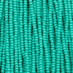 Czech Seed Beads, 11/0 - PermaLux Dyed Chalk Sea Green Matt (strung)