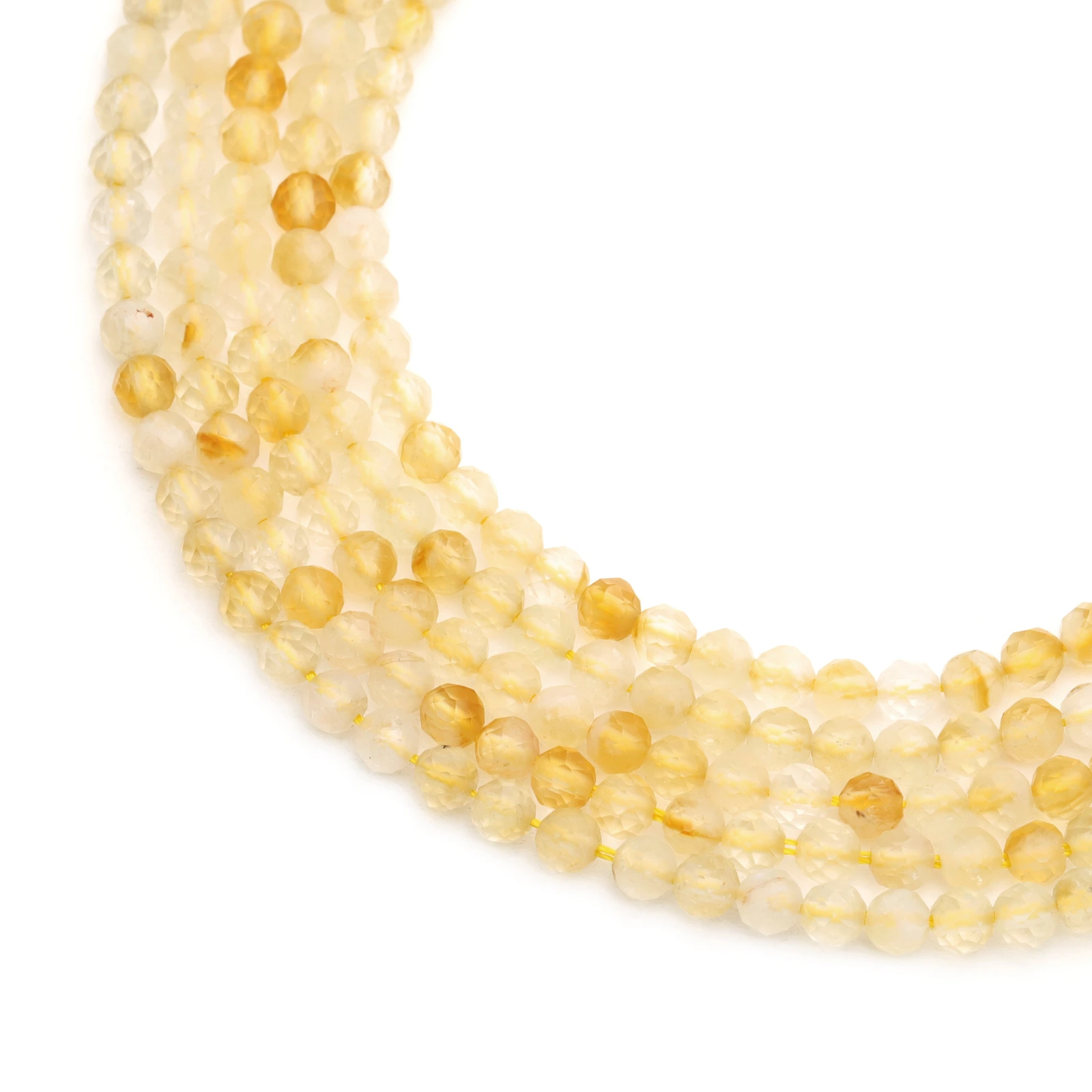 Gold Rutilated Quartz 3mm Faceted Round