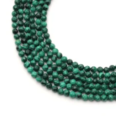 Malachite 3mm Faceted Round