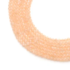 2 mm faceted Cats eye Fiber Optic - Orange