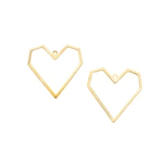 Brass Heart Charms