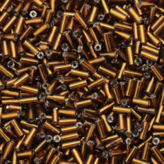 Preciosa Czech Bugles size 2  - Silverlined Dark Brown (loose)