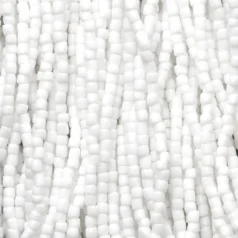 Czech Seed Beads, 9/0, 3-Cut - Opaque White (strung)
