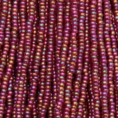 Czech Seed Beads, 11/0 - Transparent Rainbow Red (strung)